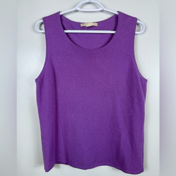 Belford 100% Cashmere Sweater Vest Sleeveless Purple Violet‎ Lilac Soft Office - Picture 1 of 4